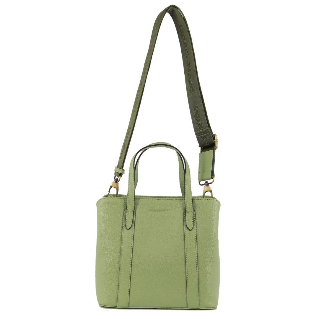 Pierre Cardin Leather Webbing Strap Tote Bag Handbags Dam Jade | ZYSLCH749