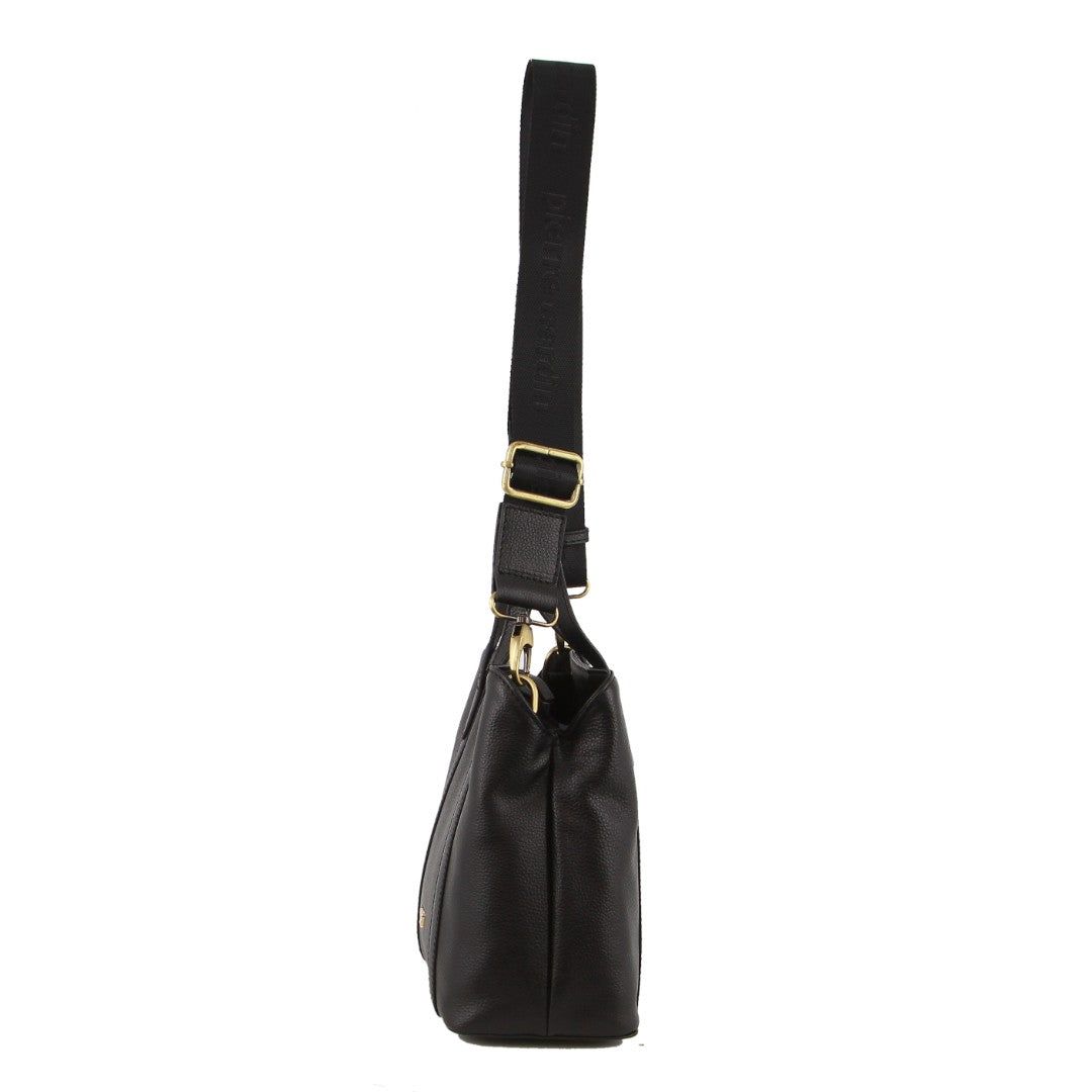 Pierre Cardin Leather Webbing Strap Tote Bag Handbags Dam Svarta | KYDBVH725