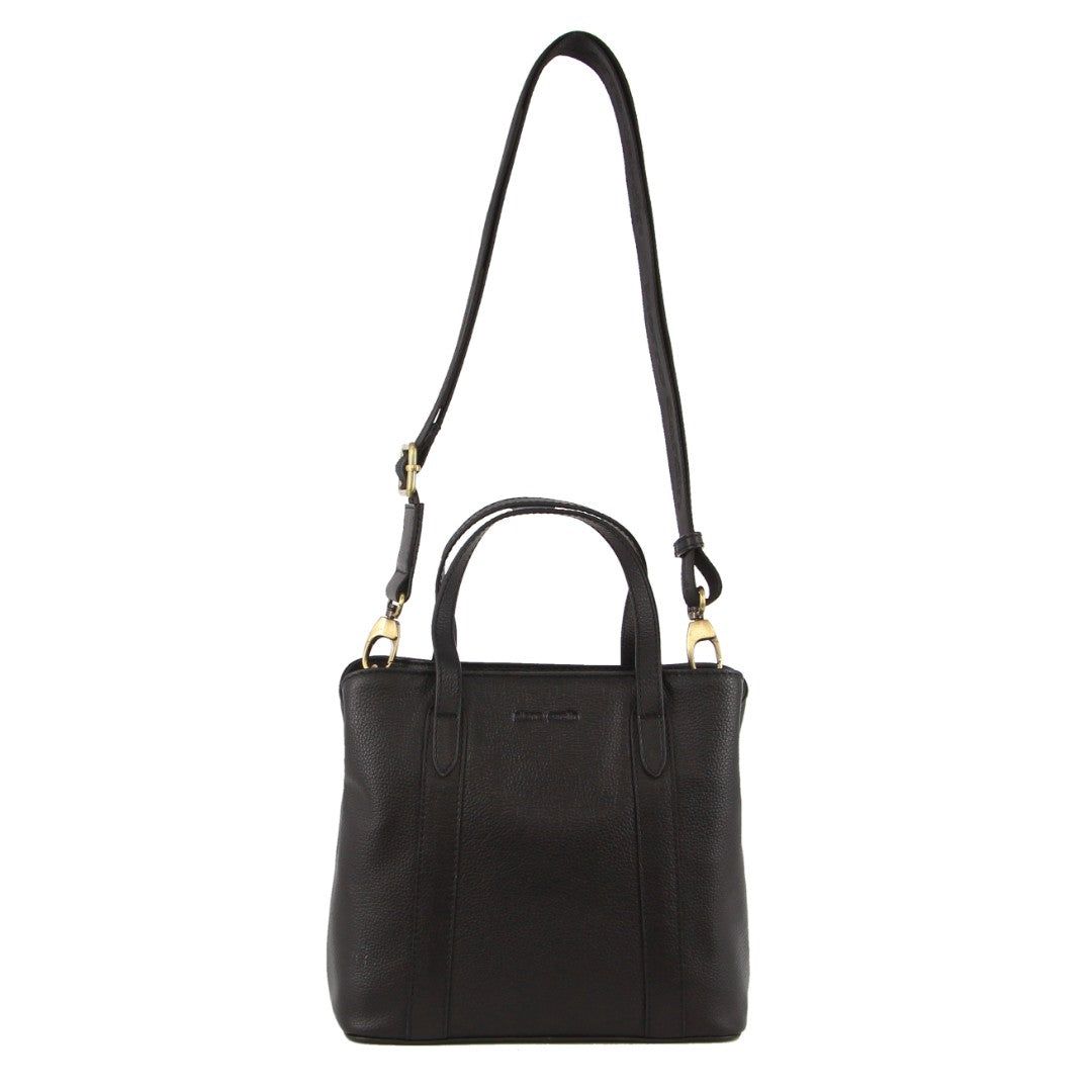 Pierre Cardin Leather Webbing Strap Tote Bag Handbags Dam Svarta | KYDBVH725