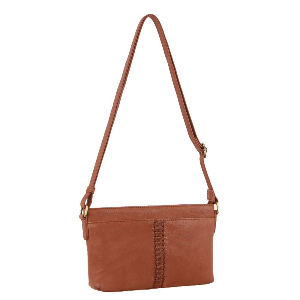 Pierre Cardin Leather Woven Design Crossbody Bag Crossbody Väska Dam Bruna | KNLCUD214