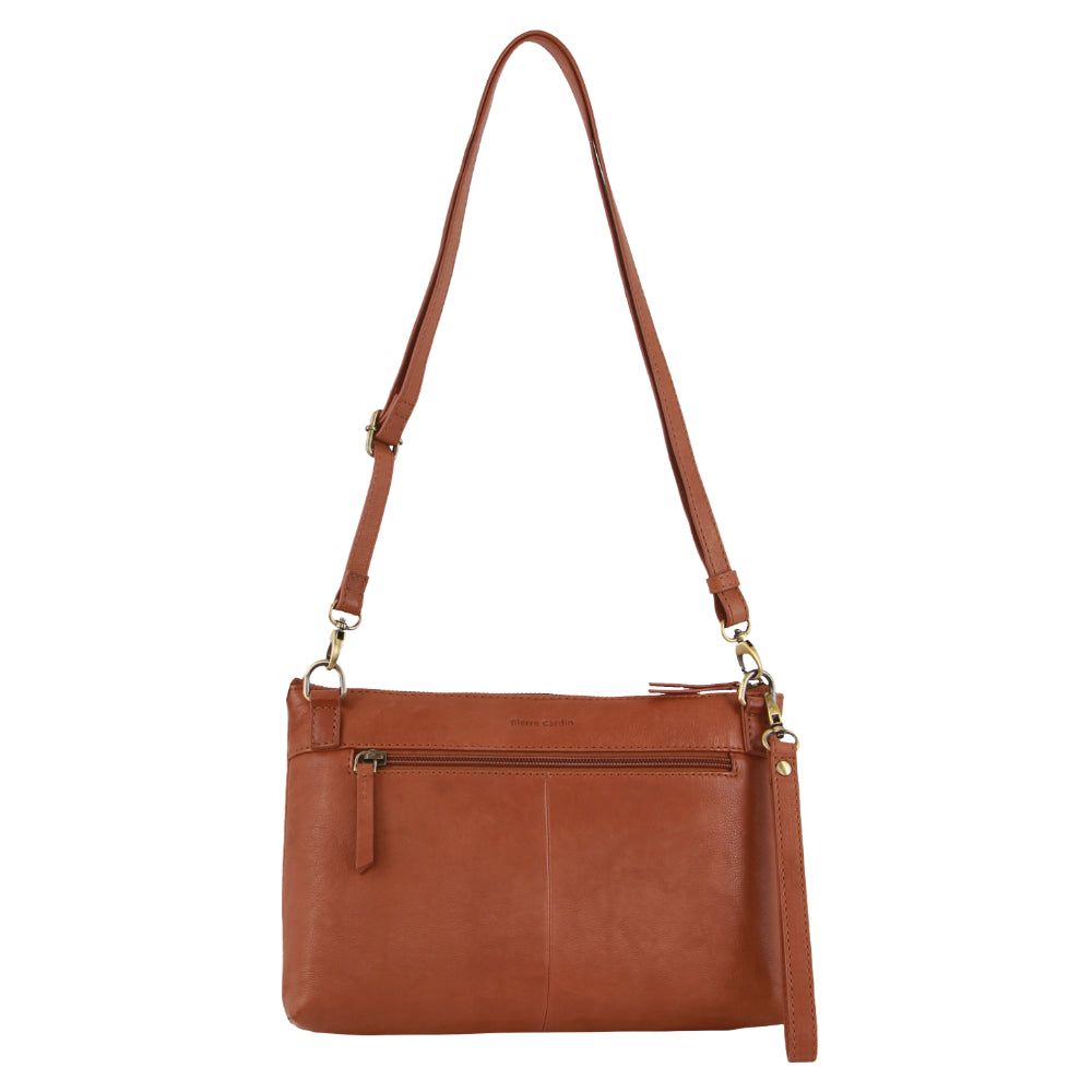 Pierre Cardin Leather Wristlet Crossbody Bag Mobile Phone Wallets Dam Bruna | GLWEAZ175