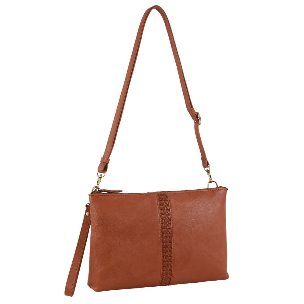 Pierre Cardin Leather Wristlet Crossbody Bag Mobile Phone Wallets Dam Bruna | GLWEAZ175