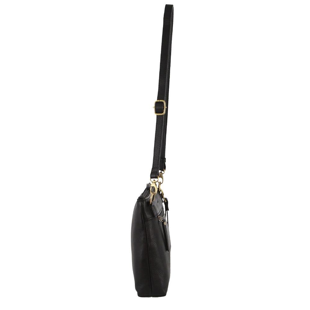 Pierre Cardin Leather Wristlet Crossbody Bag Mobile Phone Wallets Dam Svarta | AVXWEN064