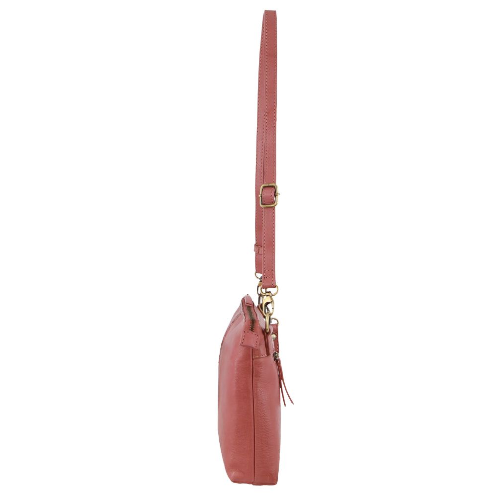 Pierre Cardin Leather Wristlet Crossbody Bag Mobile Phone Wallets Dam Marsala | VTCXDA849