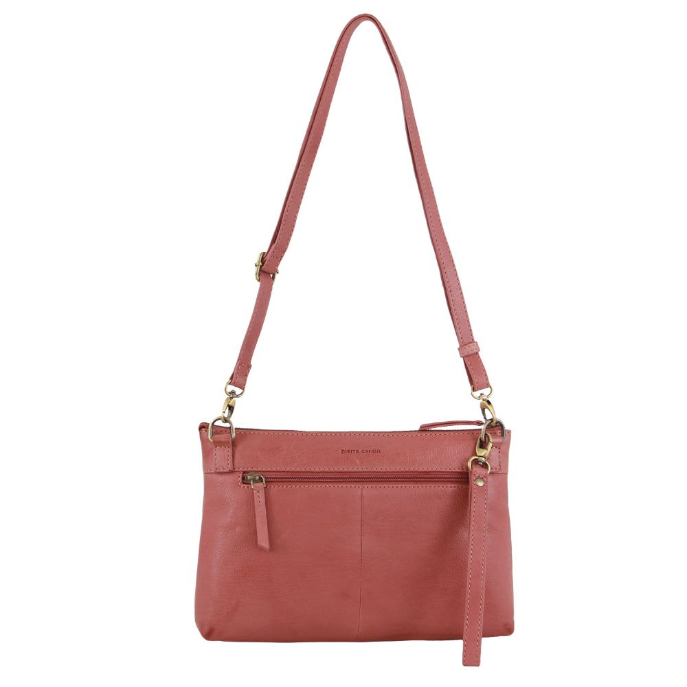 Pierre Cardin Leather Wristlet Crossbody Bag Mobile Phone Wallets Dam Marsala | VTCXDA849