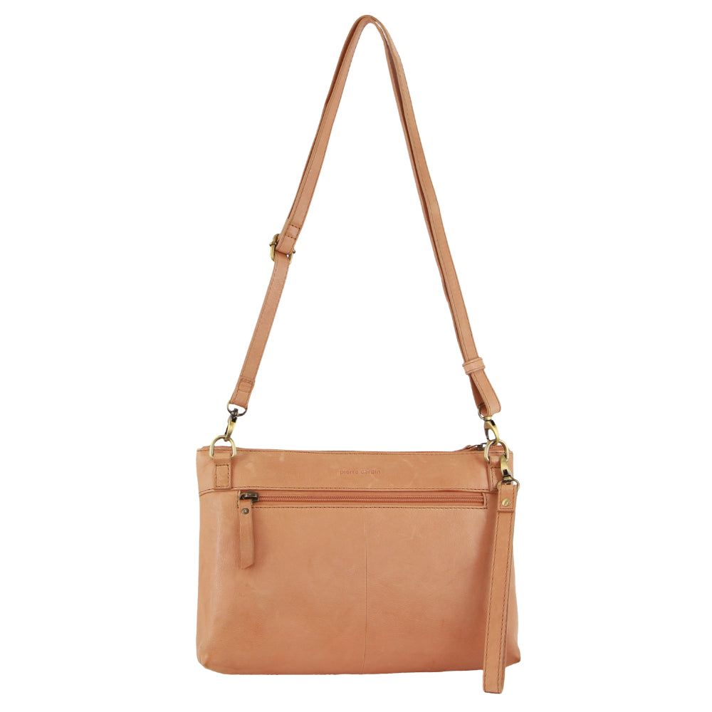 Pierre Cardin Leather Wristlet Crossbody Bag Mobile Phone Wallets Dam Aprikos | NXTZWY613