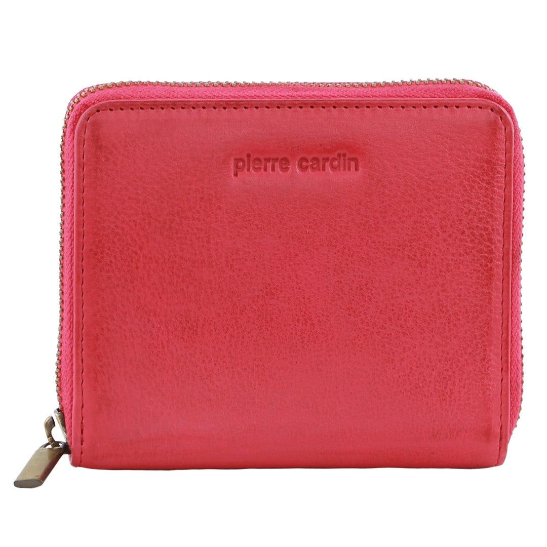 Pierre Cardin Leather Zip around wallet Dragkedja Runt Plånbok Dam Bruna | IQGTHP258