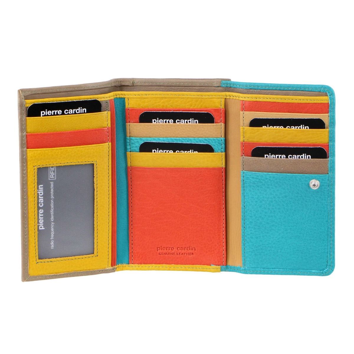 Pierre Cardin MultiColour Leather Tri-Fold Wallet Medium Wallets Dam Turkos | PJFWVC508