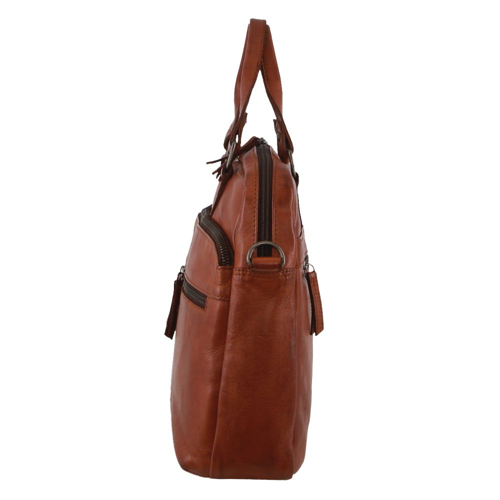 Pierre Cardin Multi-Compartment Leather Computer Bag Business Computer Bags Herr Bruna | XCFLUS458