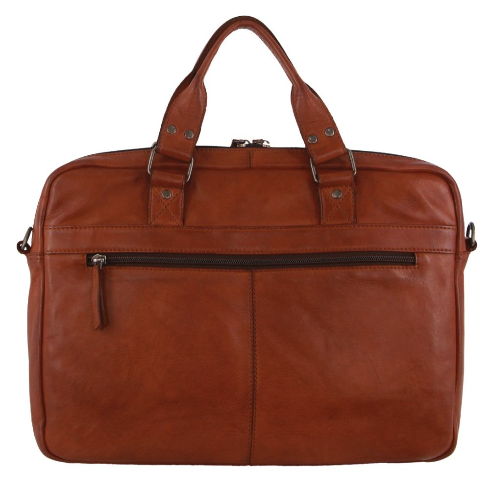 Pierre Cardin Multi-Compartment Leather Computer Bag Business Computer Bags Herr Bruna | XCFLUS458