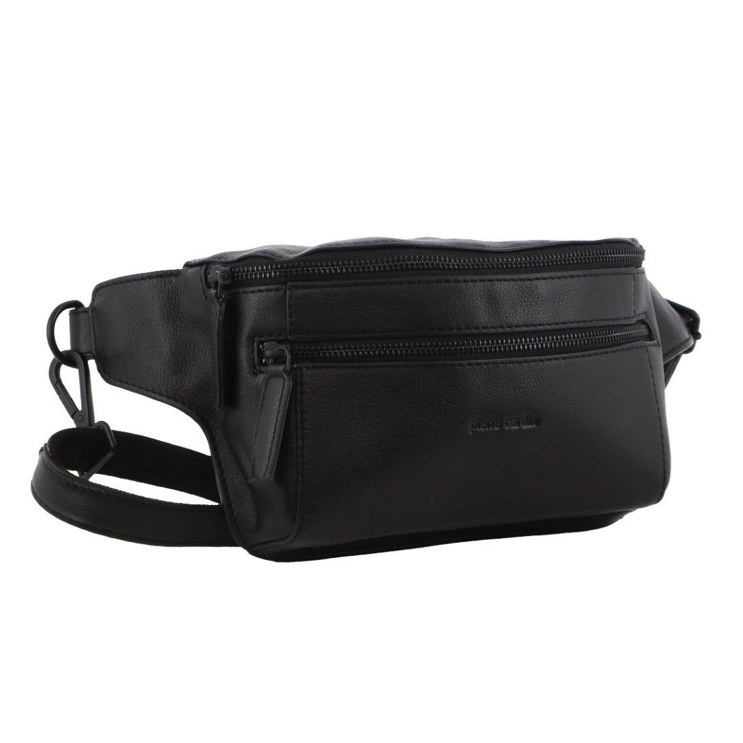 Pierre Cardin Pirre Cardin Leather 3-Way Sling Bag Crossbody Väska Herr Svarta | KAFCEZ851