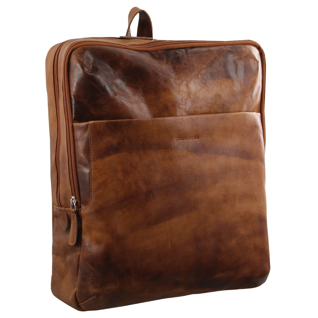 Pierre Cardin Rustic Leather Backpack Ryggsäckar Herr Bruna | RYNVPE850