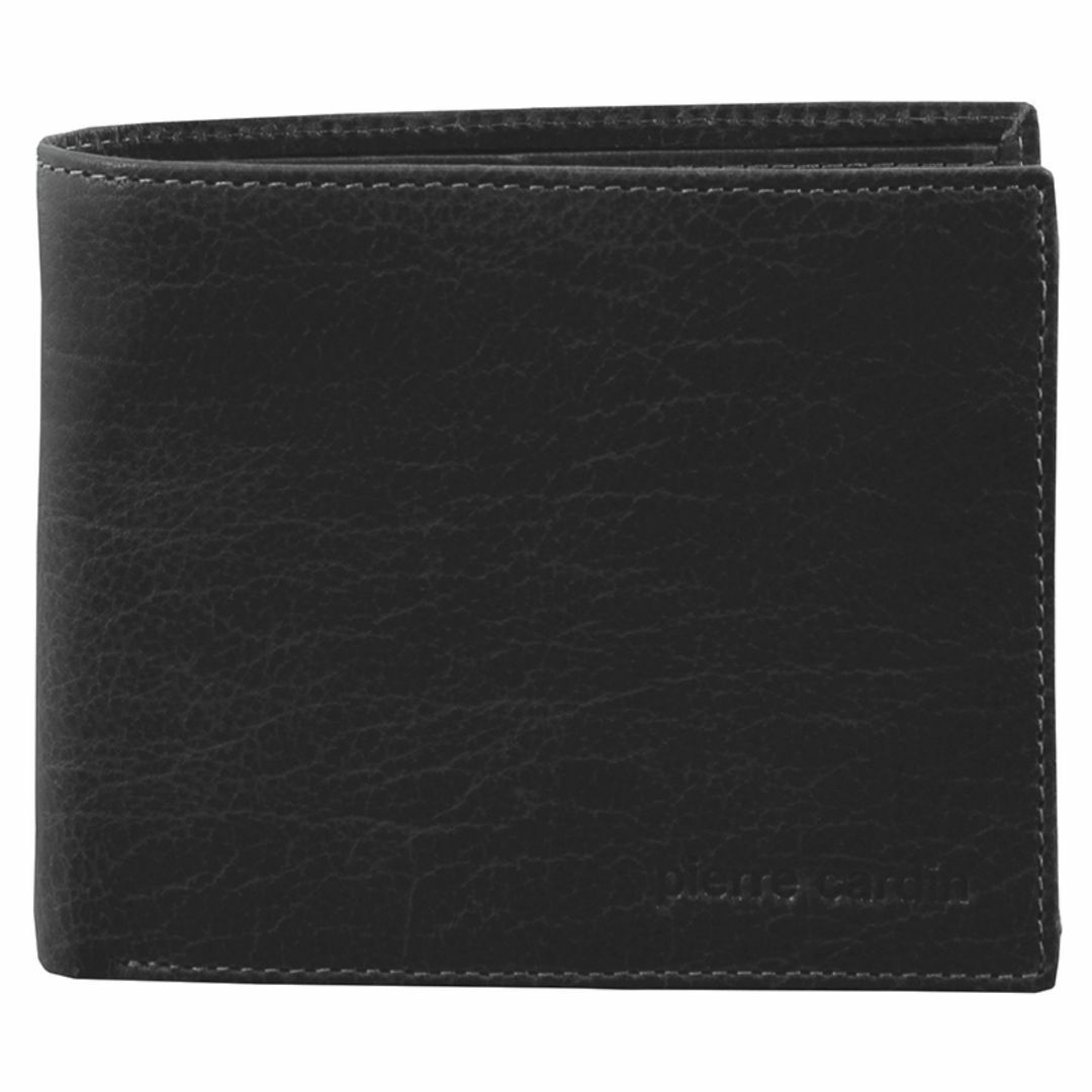 Pierre Cardin Rustic Leather Bi-Fold Wallet Bi-Fold Wallets Herr Svarta | UWCQTD817