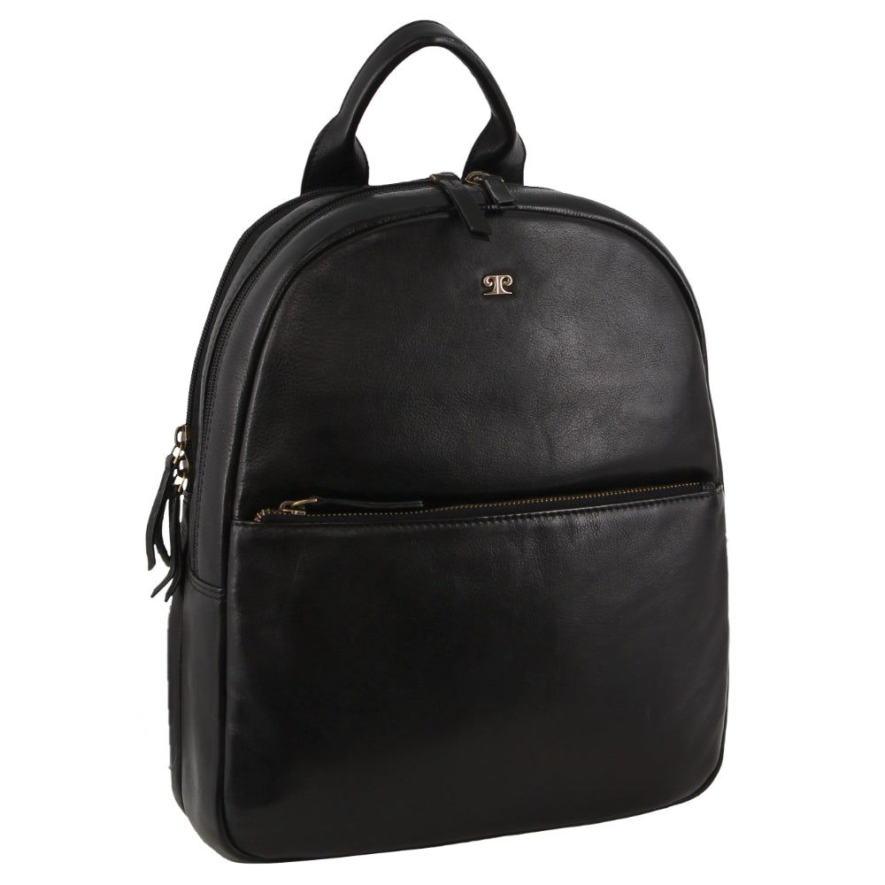 Pierre Cardin Rustic Leather Business Backpack Computer Bag Ryggsäckar Dam Svarta | DTIPME601