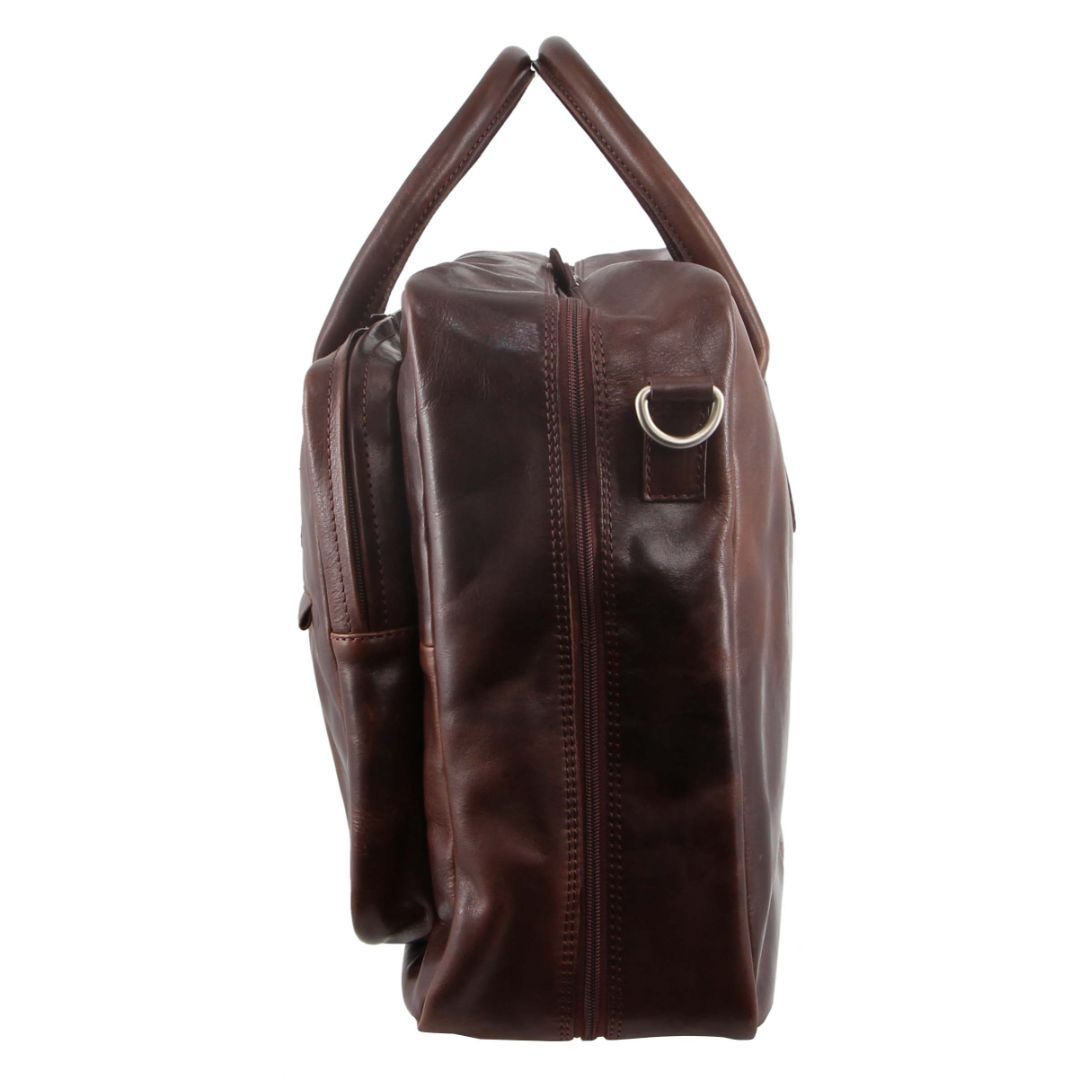 Pierre Cardin Rustic Leather Business Bag Messenger Väska Herr Bruna | TUHRWD130