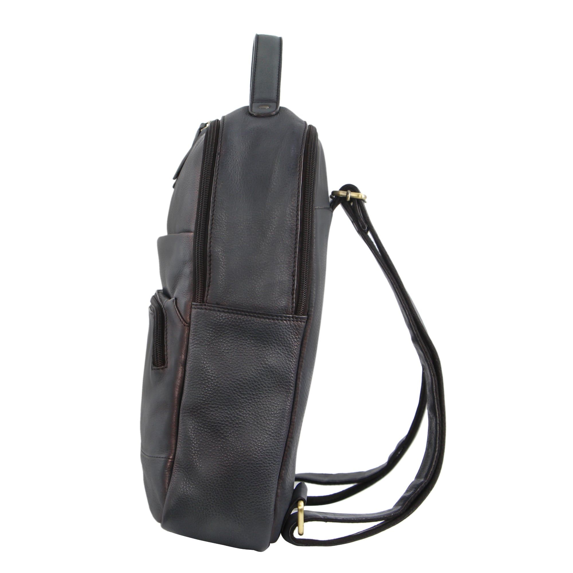 Pierre Cardin Rustic Leather Business Backpack Computer Bag Ryggsäckar Herr Svarta | NZTVLE860