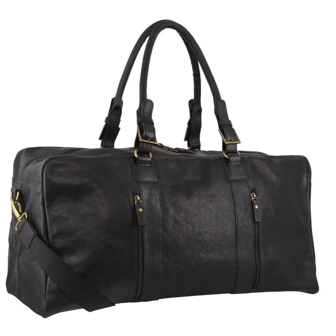 Pierre Cardin Rustic Leather Business Overnight Bag Overnight Bags Travel Svarta | NPUSJO218