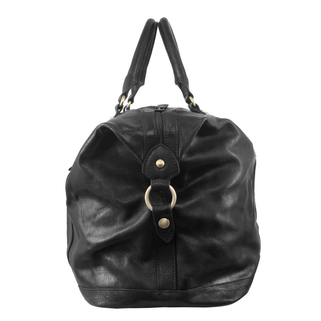 Pierre Cardin Rustic Leather Business Overnight Bag Overnight Bags Herr Svarta | KMHPBY289