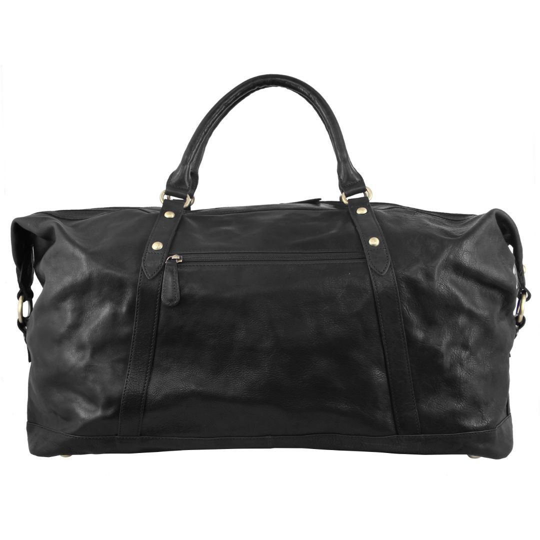 Pierre Cardin Rustic Leather Business Overnight Bag Overnight Bags Herr Svarta | KMHPBY289