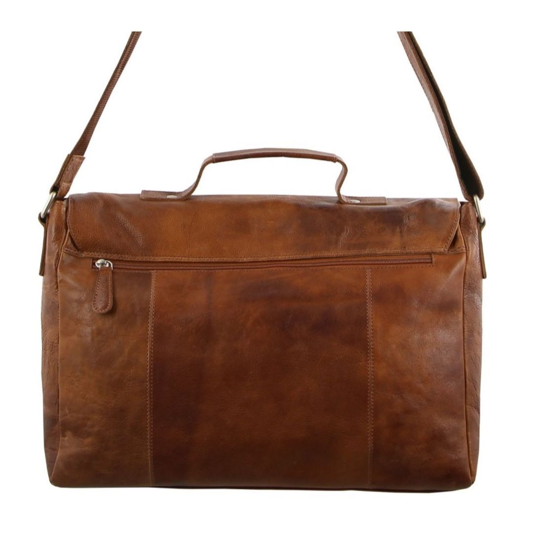 Pierre Cardin Rustic Leather Computer Bag Laptop Travel Bruna | DMKNCH164