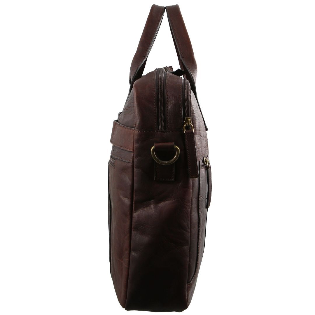 Pierre Cardin Rustic Leather Computer Bag Messenger Väska Herr Bruna | JHMLCB635