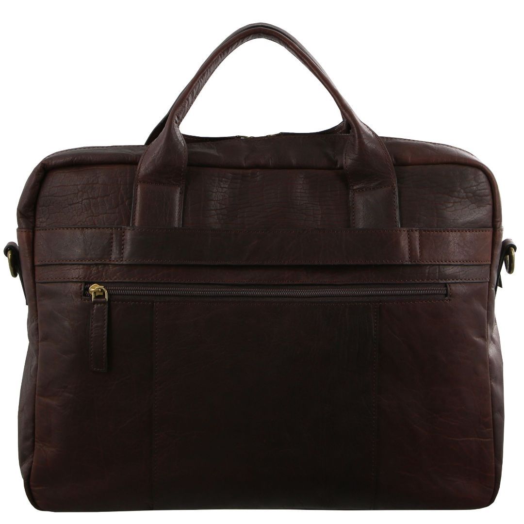 Pierre Cardin Rustic Leather Computer Bag Messenger Väska Herr Bruna | JHMLCB635