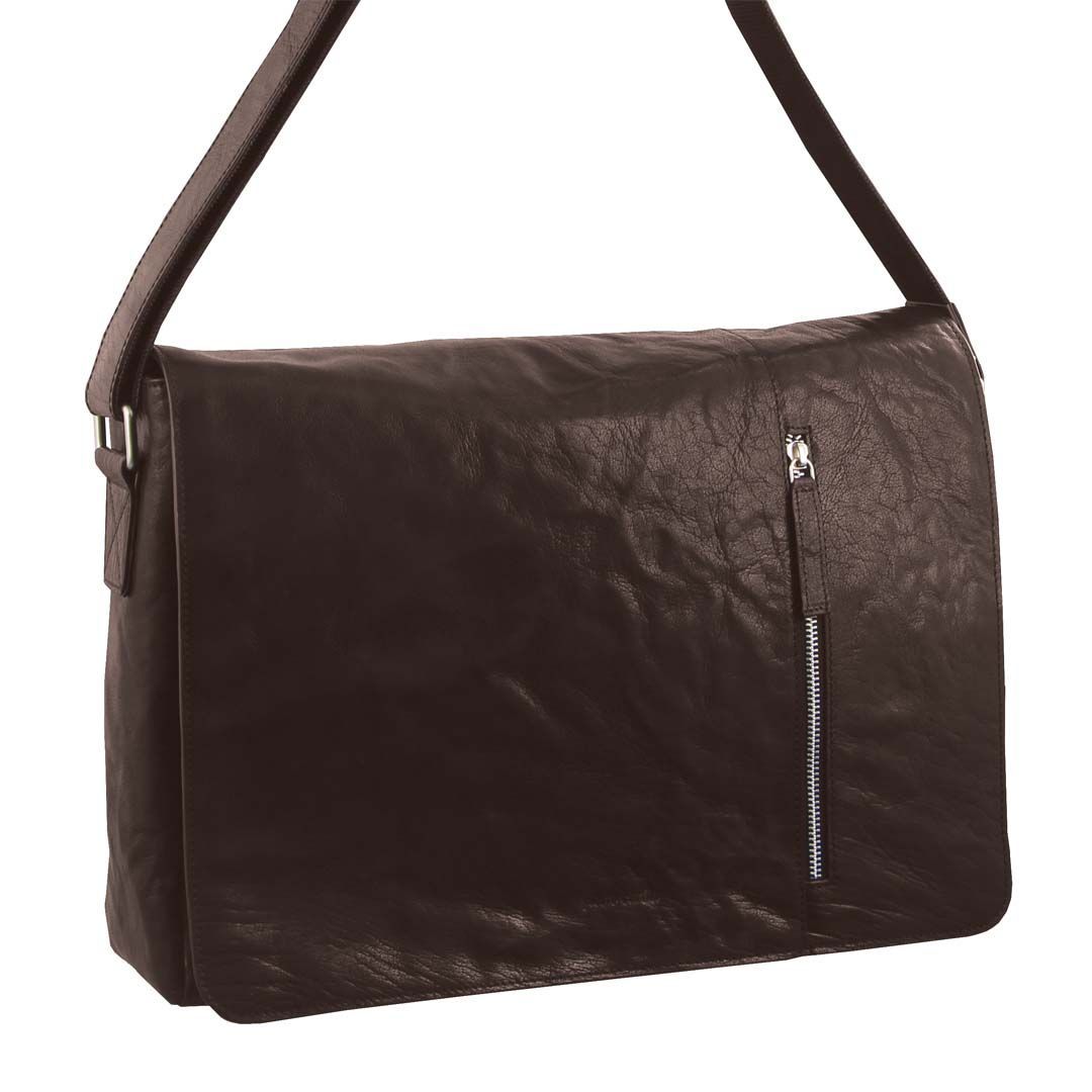 Pierre Cardin Rustic Leather Computer Messenger Bag Messenger Väska Herr Bruna | BSNYRT230