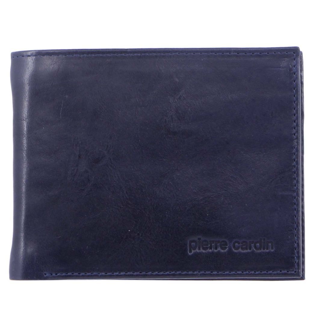 Pierre Cardin Rustic Leather Tri-Fold Wallet Trefaldig Plånbok Herr Midnight | YACLPX871