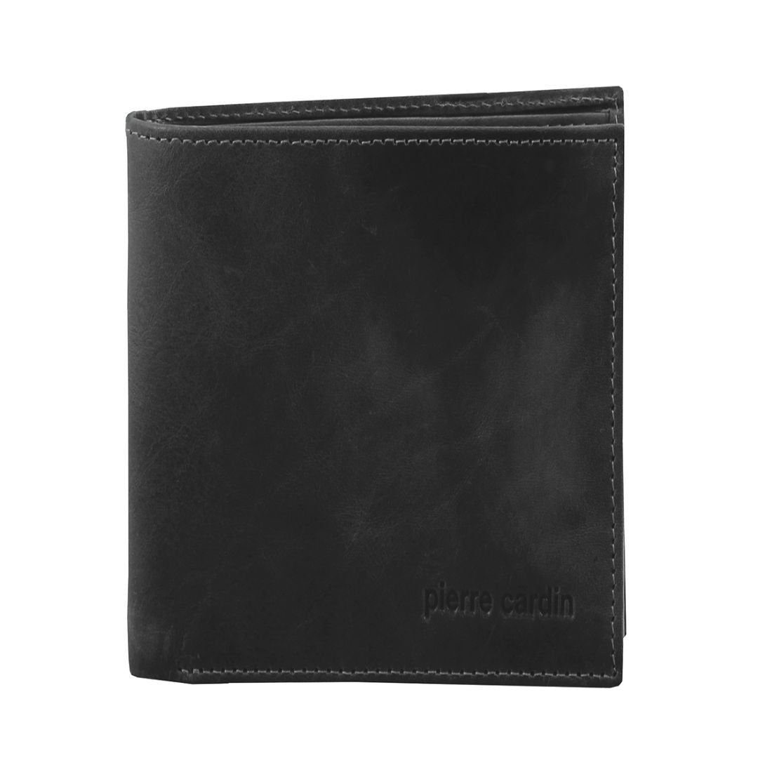 Pierre Cardin Rustic Leather Tri-Fold Wallet Trefaldig Plånbok Herr Bruna | QFJPBW165