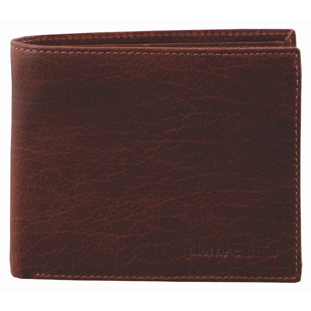 Pierre Cardin Rustic Leather Tri-Fold Wallet Trefaldig Plånbok Herr Svarta | KSUFZY839