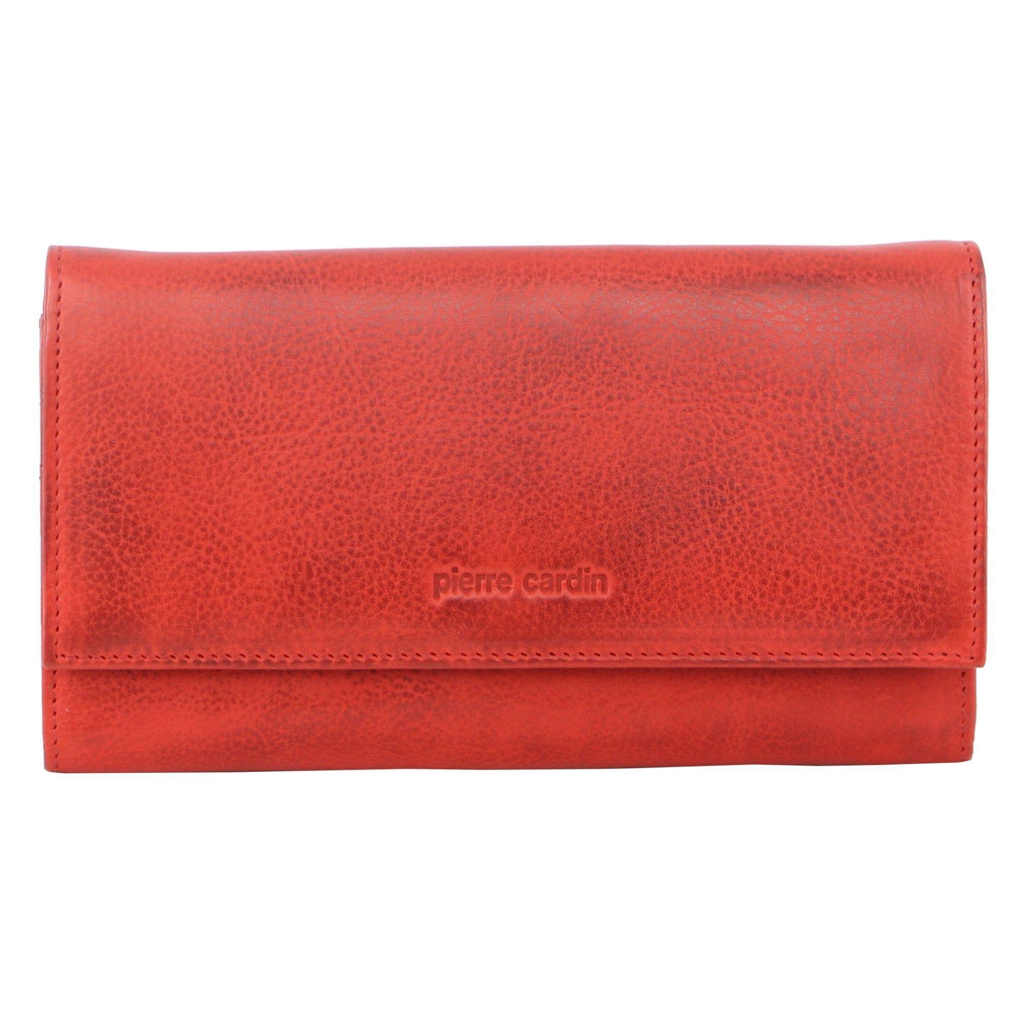 Pierre Cardin Rustic Leather Wallet Bi-Fold Wallets Dam Röda | VBEZIW587