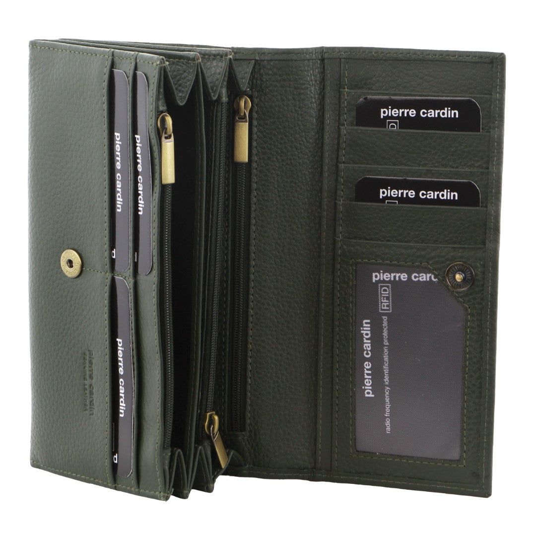 Pierre Cardin Rustic Leather Wallet Bi-Fold Wallets Dam GrapeLeaf | KUYRGA260