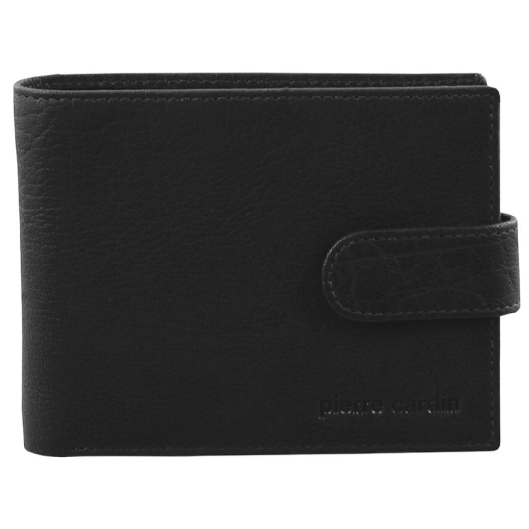 Pierre Cardin Rustic Leather Wallet Tab Wallets Herr Svarta | DMJYRT095