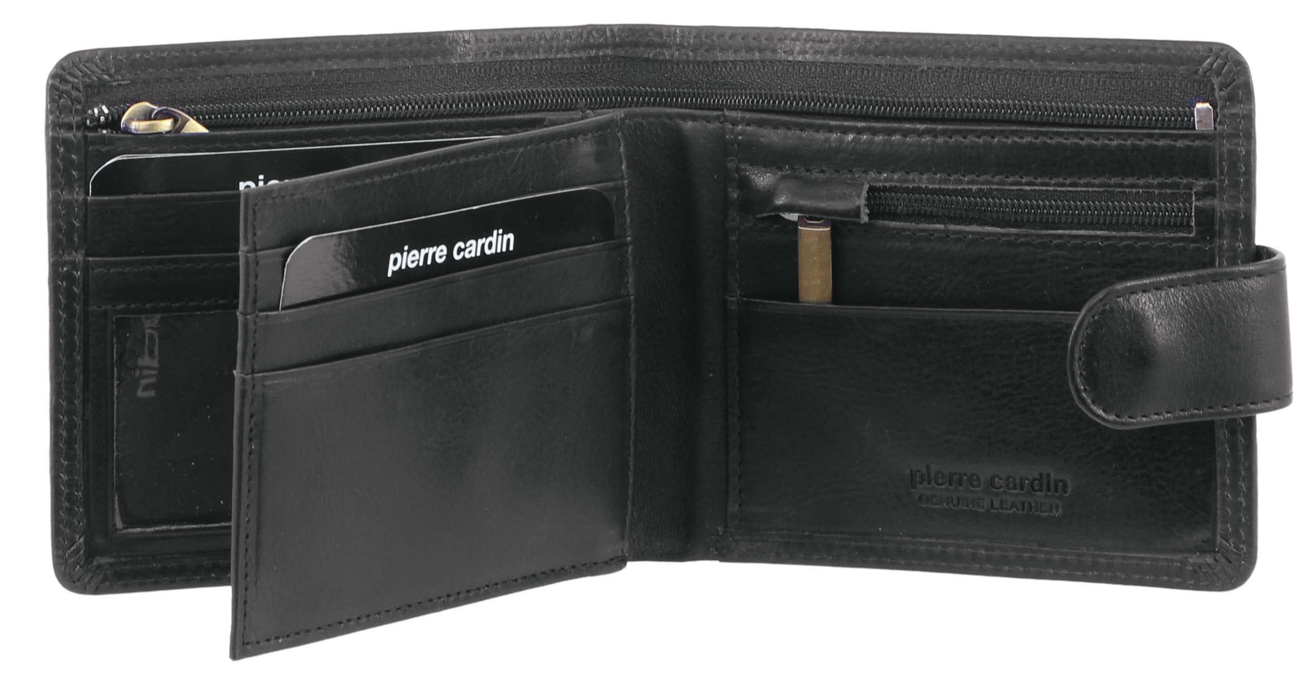 Pierre Cardin Rustic Leather Wallet Tab Wallets Herr Svarta | RIHNWF794
