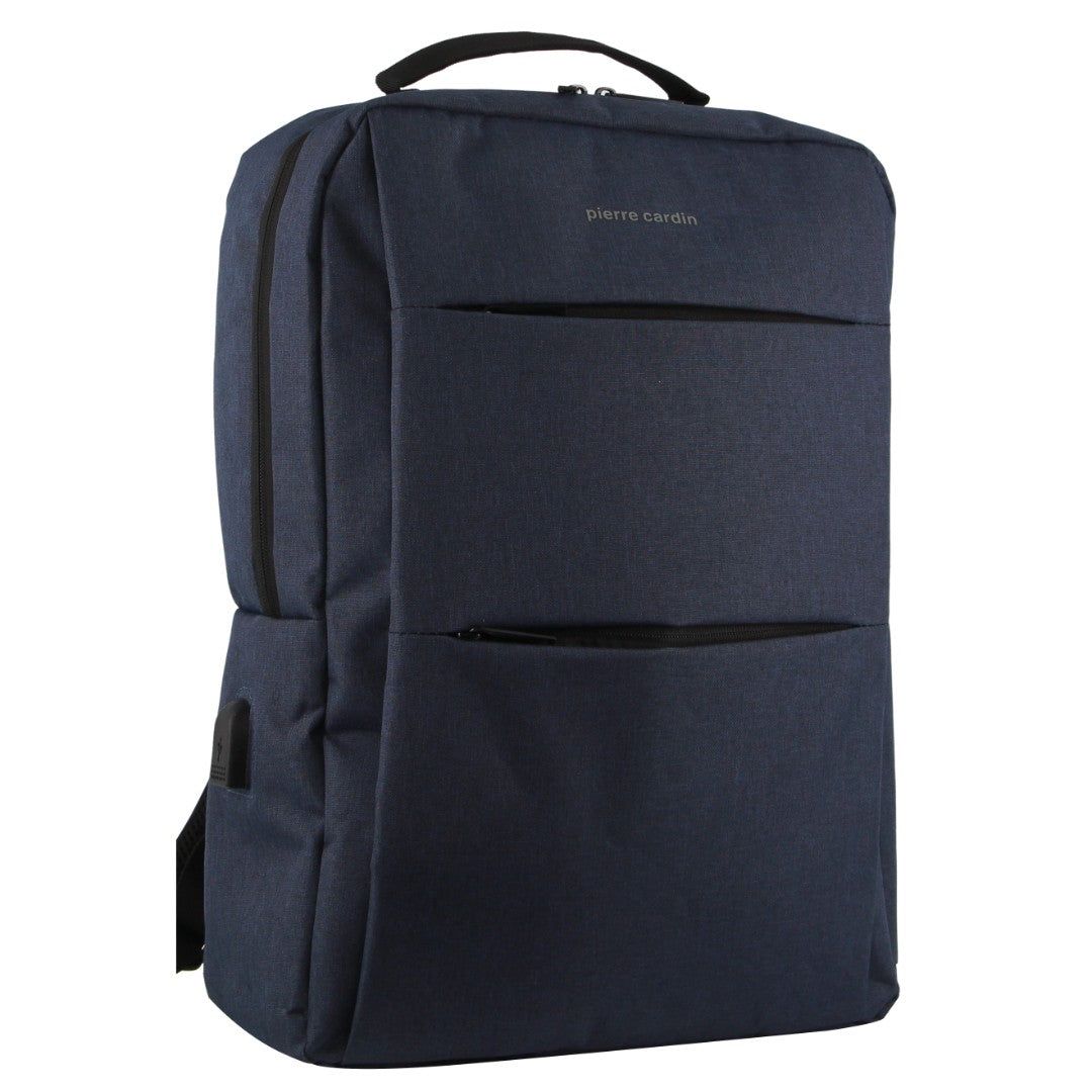 Pierre Cardin Travel & Business Backpack with Built-in USB Port Business Computer Bags Herr Marinblå | BAYJSM056