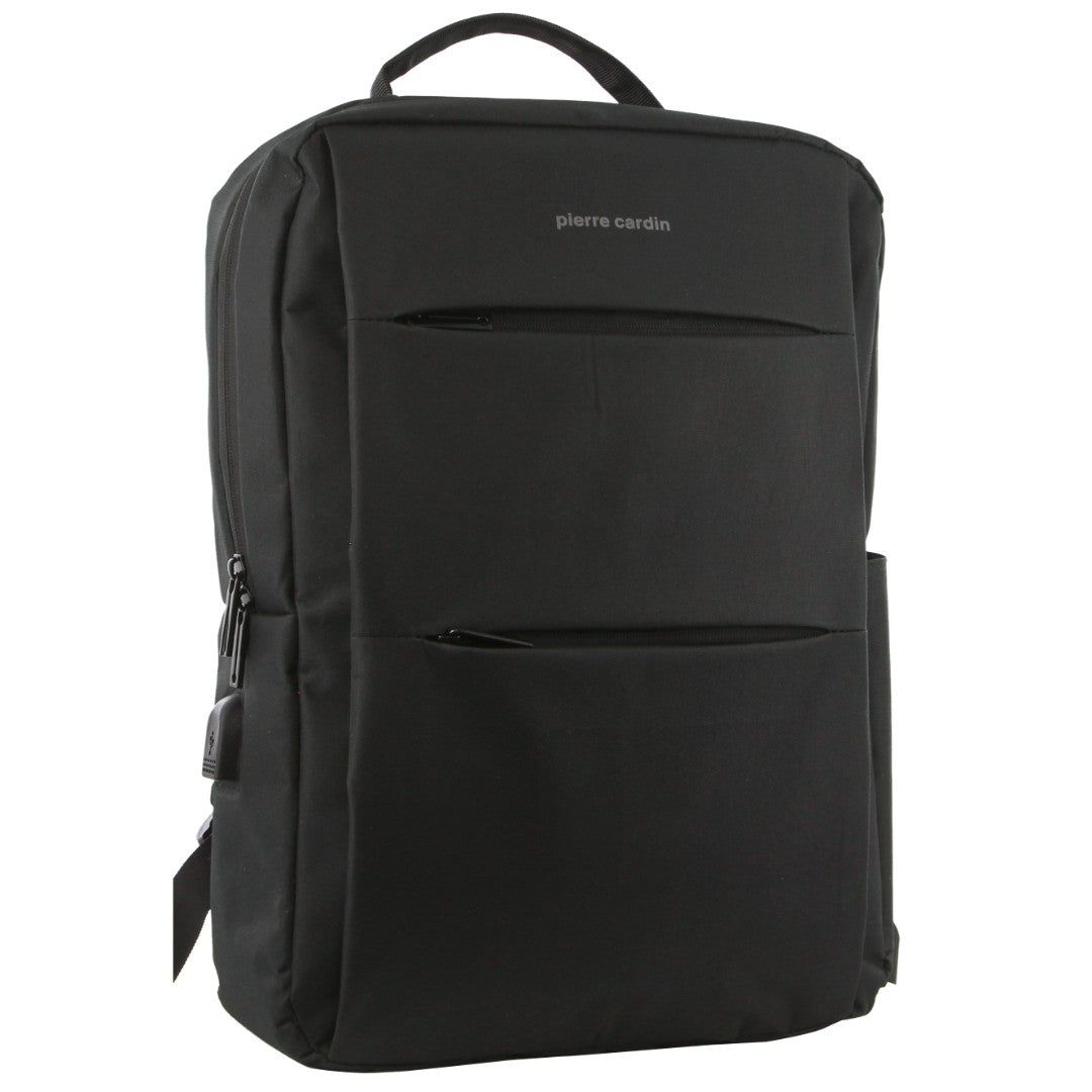 Pierre Cardin Travel & Business Backpack with Built-in USB Port Laptop Travel Svarta | NDHGJR603