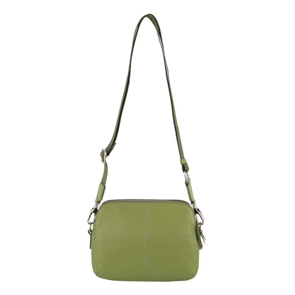 Pierre Cardin Webbing Strap Leather Crossbody Bag Crossbody Väska Dam Leaf | IPBQUA946