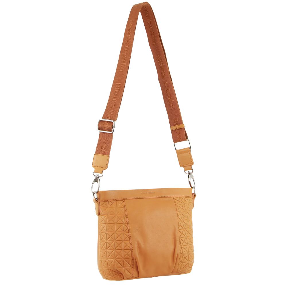 Pierre Cardin Webbing Strap Leather Crossbody Bag Crossbody Väska Dam Aprikos | FTHYSN248