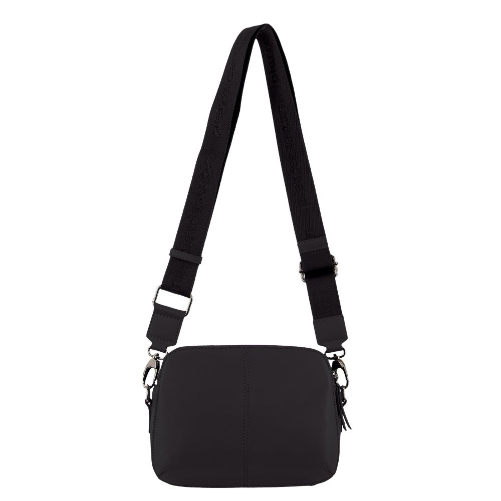 Pierre Cardin Webbing Strap Leather Crossbody Bag Crossbody Väska Dam Svarta | VRJGTF052
