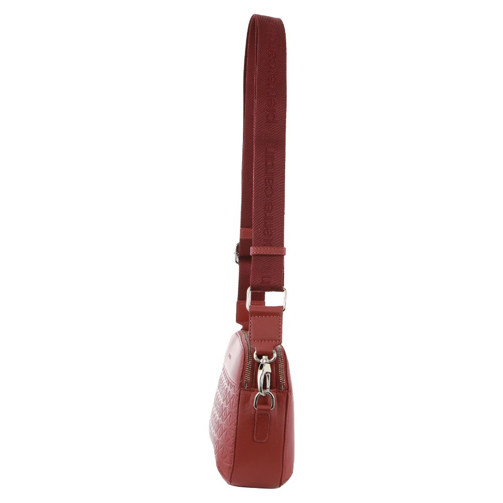 Pierre Cardin Webbing Strap Leather Crossbody Bag Crossbody Väska Dam Marsala | SMYLWQ823