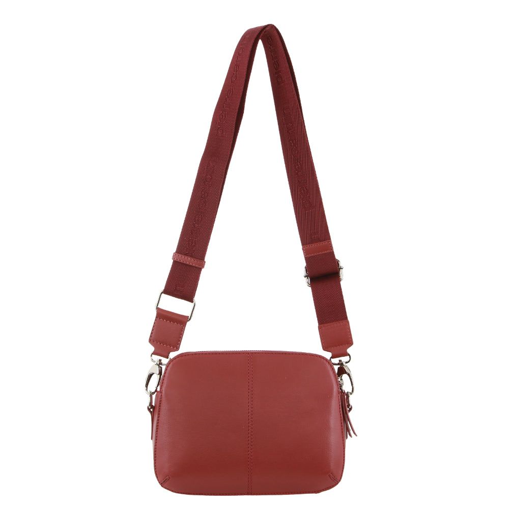 Pierre Cardin Webbing Strap Leather Crossbody Bag Crossbody Väska Dam Marsala | SMYLWQ823