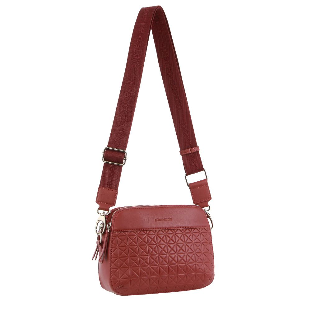 Pierre Cardin Webbing Strap Leather Crossbody Bag Crossbody Väska Dam Marsala | SMYLWQ823
