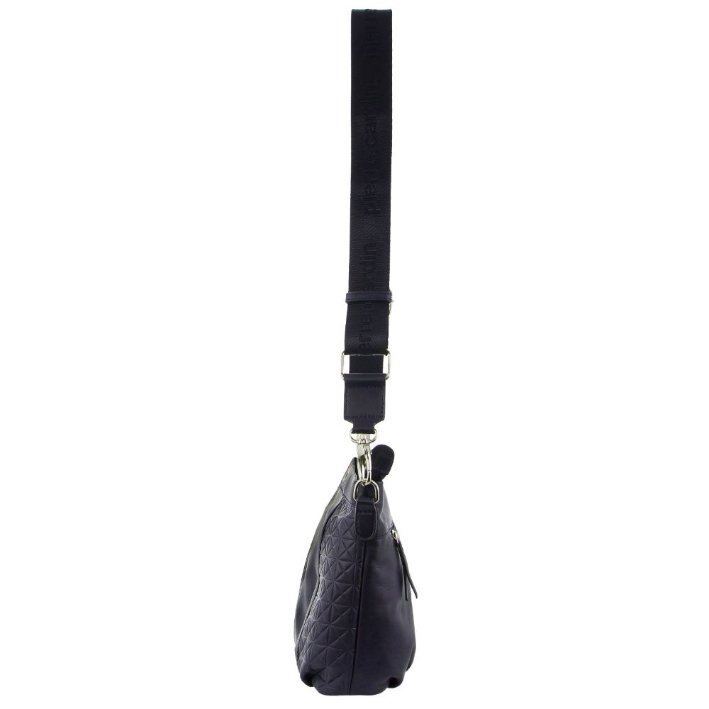 Pierre Cardin Webbing Strap Leather Crossbody Bag Crossbody Väska Dam Marinblå | OPWDVM381