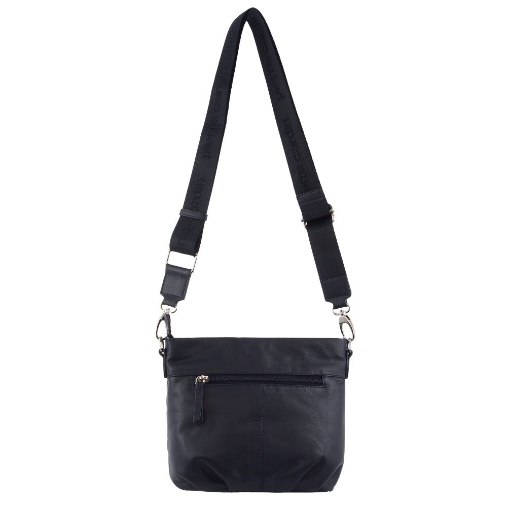 Pierre Cardin Webbing Strap Leather Crossbody Bag Crossbody Väska Dam Marinblå | OPWDVM381