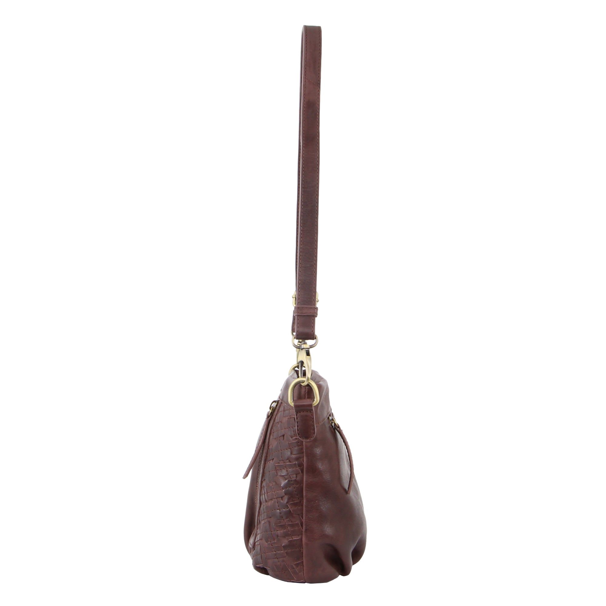 Pierre Cardin Woven Embossed Leather Crossbody Bag Crossbody Väska Dam Vinröda | ITRVCK371