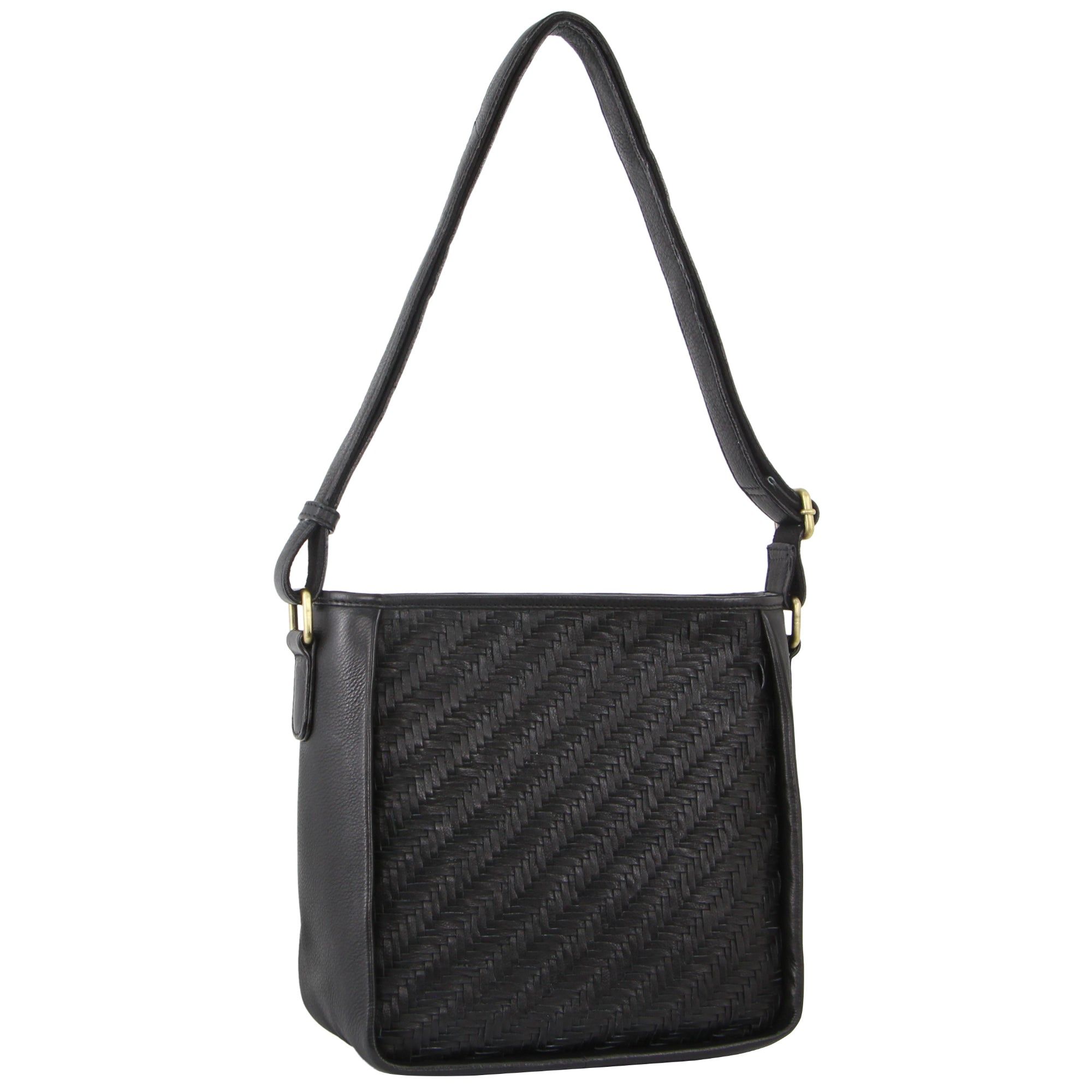 Pierre Cardin Woven Embossed Leather Cross-Body Bag Crossbody Väska Dam Svarta | AUPWCQ127