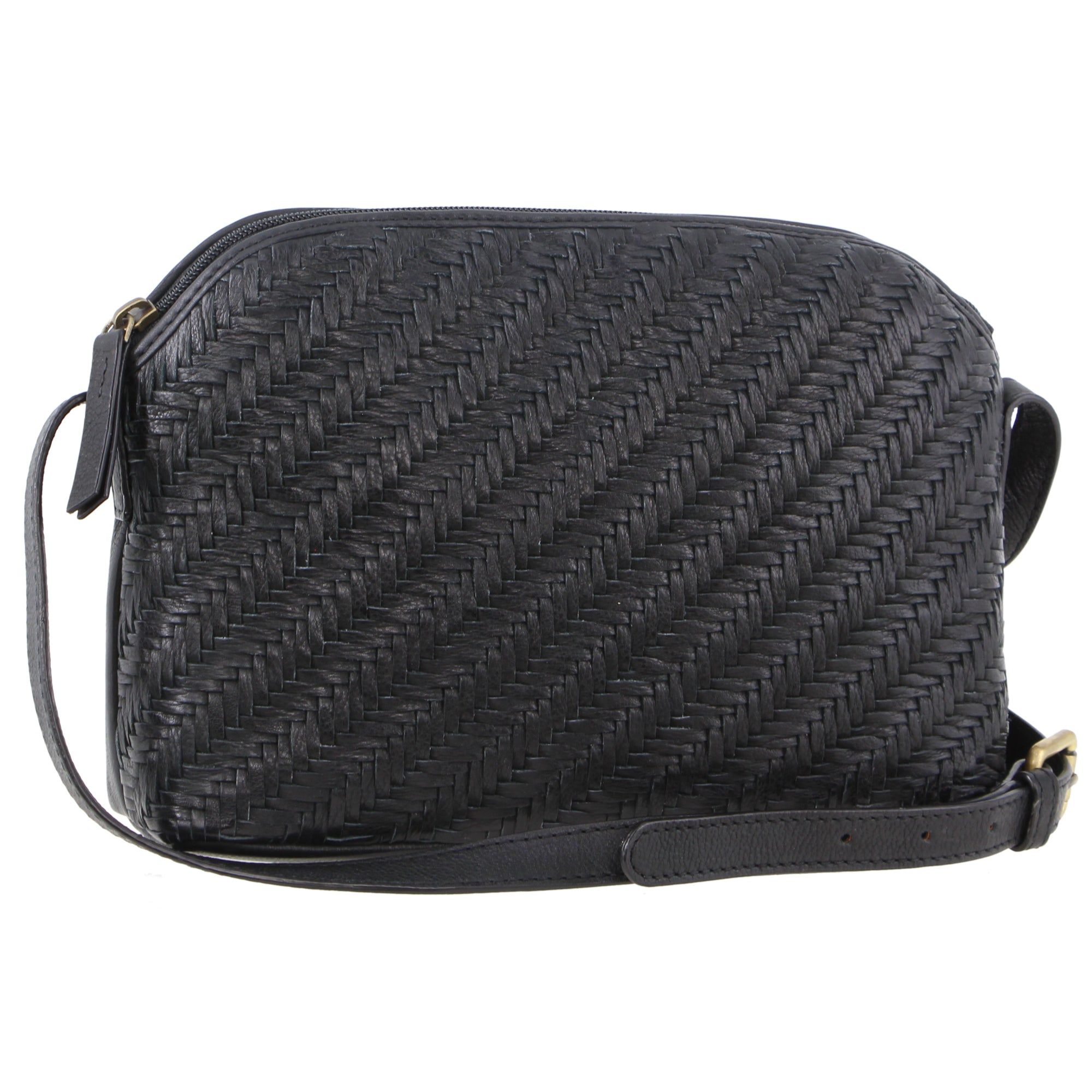 Pierre Cardin Woven Embossed Leather Cross-Body Bag Crossbody Väska Dam Svarta | LHTAGD148