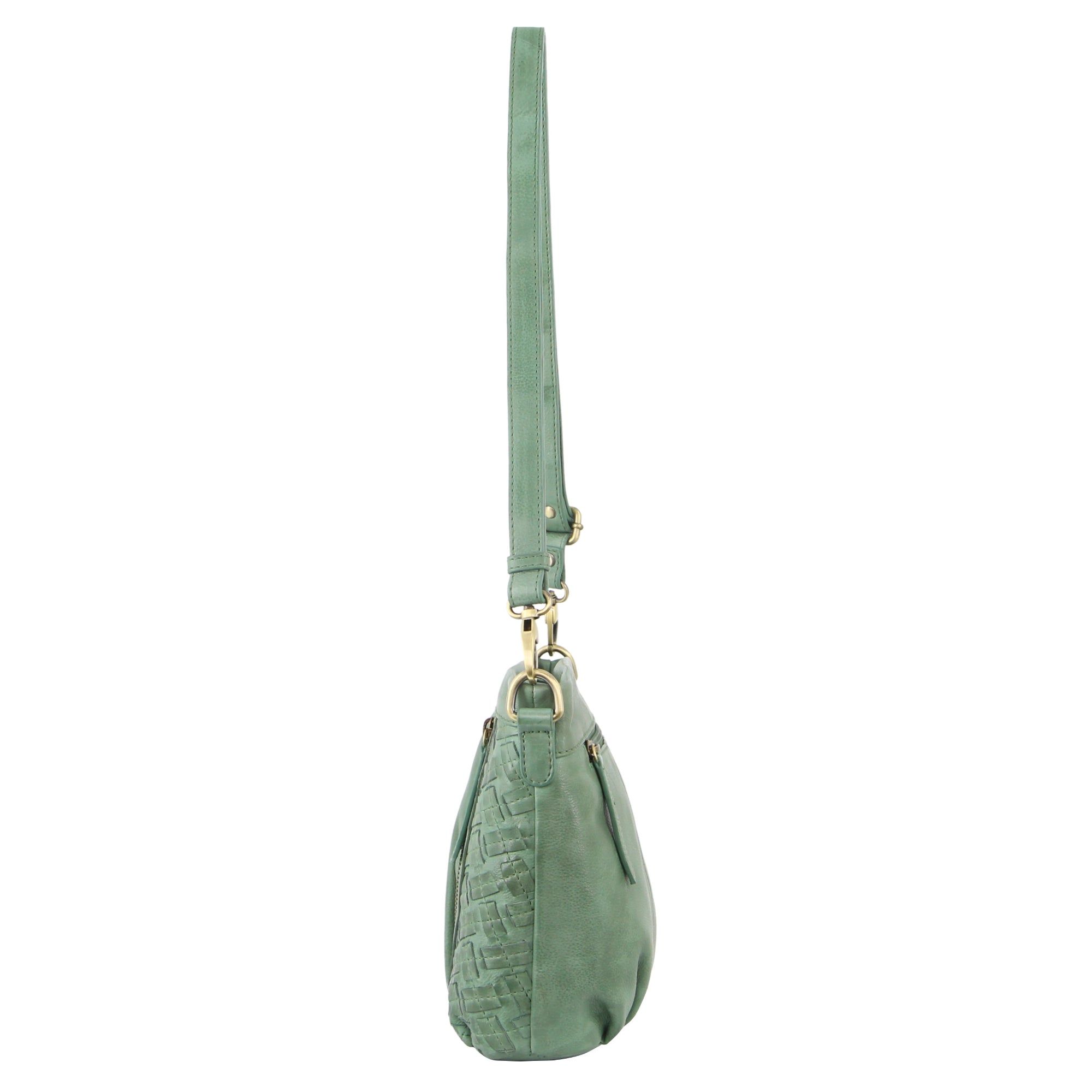 Pierre Cardin Woven Embossed Leather Crossbody Bag Crossbody Väska Dam Gröna | KOYLNG274