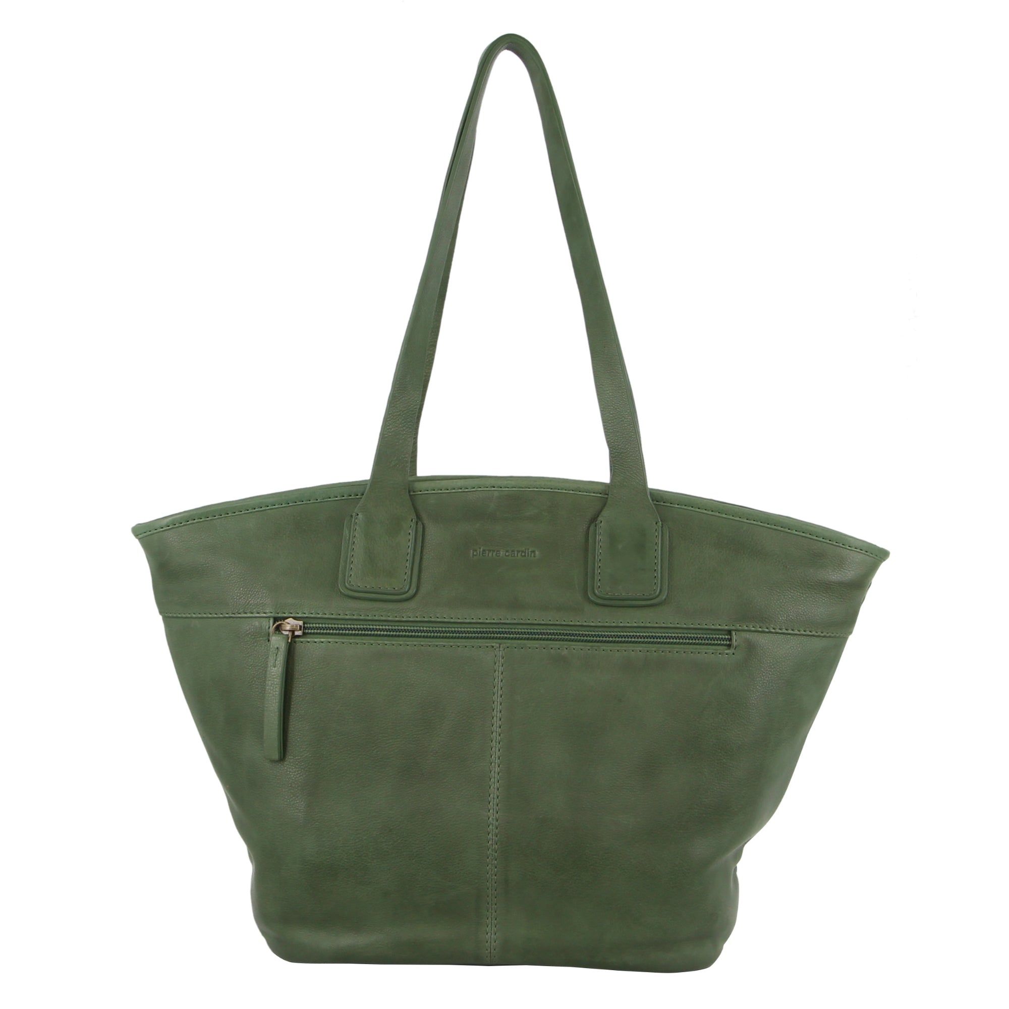 Pierre Cardin Woven Embossed Leather Shoulder Bag Handbags Dam Gröna | BYKNCZ562