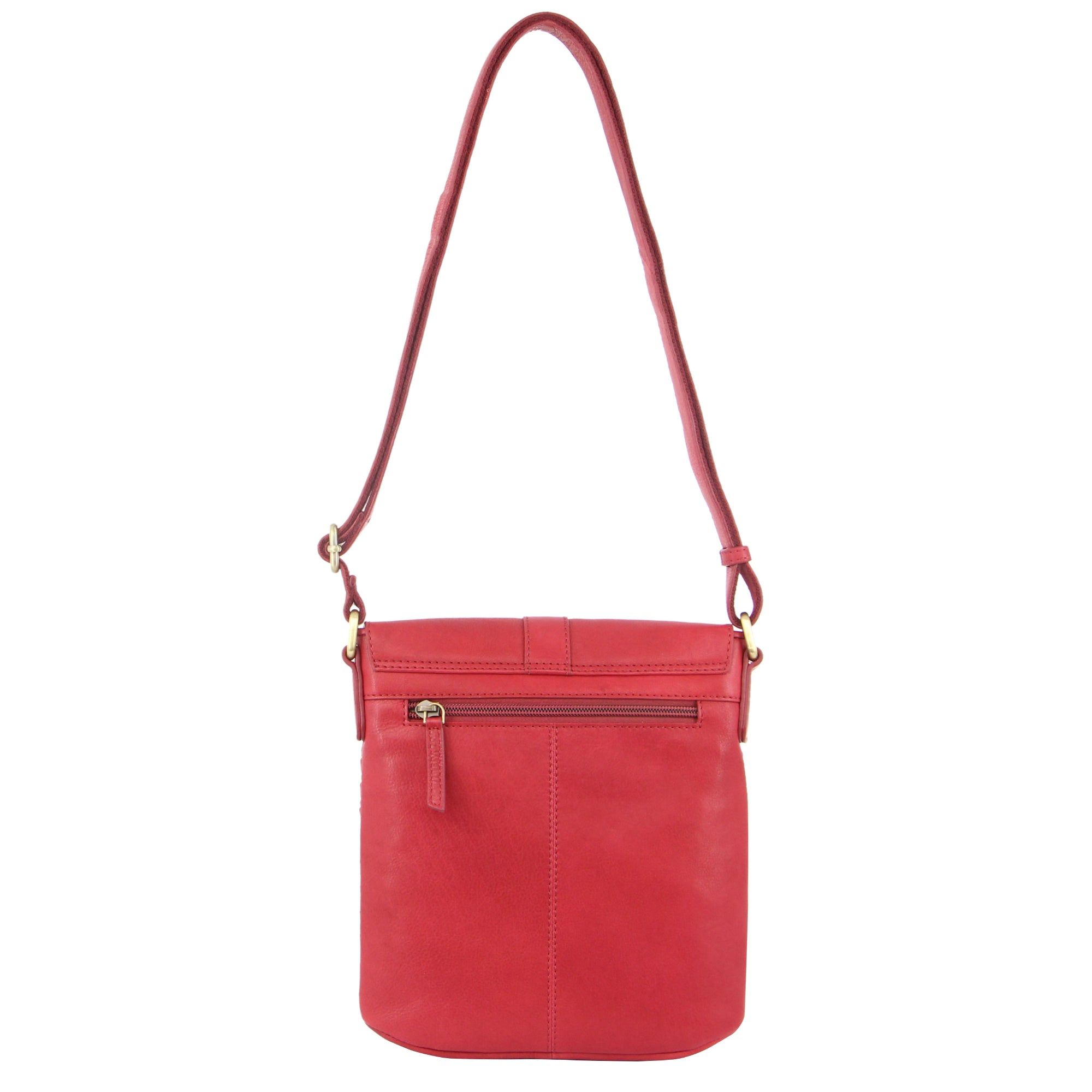 Pierre Cardin Woven Leather Cross-Body Bag with flap Crossbody Väska Dam Röda | RVNFCW714